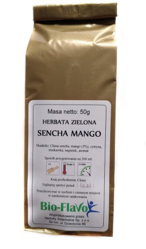 HERBATA ZIELONA SENCHA MANGO 50g FLAVO