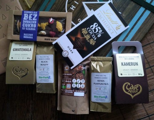 Zestaw Nuta Czekoladowa z Kawą kraftową i Herbatą