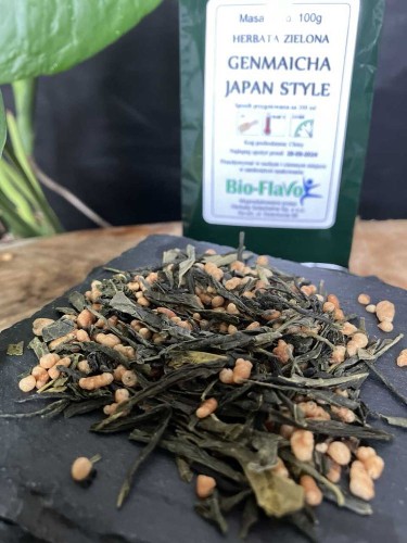 HERBATA zielona GENMAICHA Japan style 100g FLAVO