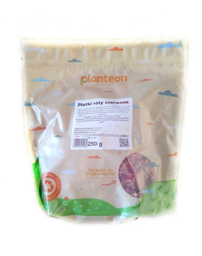 PŁATKI RÓŻY CZERWONE 250G PLANTEON