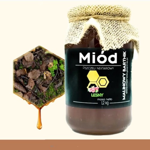 MIÓD LEŚNY 1200g Malinowy Bartnik