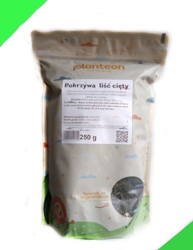 POKRZYWA LIŚCIE CIĘTE 250G PLANTEON