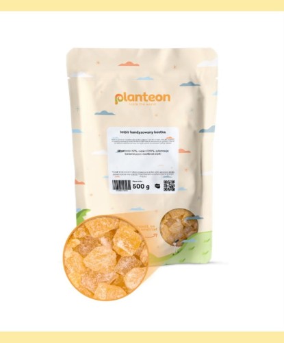IMBIR KANDYZOWANY KOSTKA 500G PLANTEON