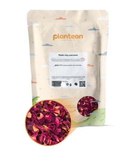 PŁATKI RÓŻY CZERWONE 50G PLANTEON