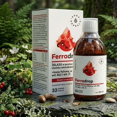 FERRADROP, żelazo + KWAS FOLIOWY, płyn 500 ml