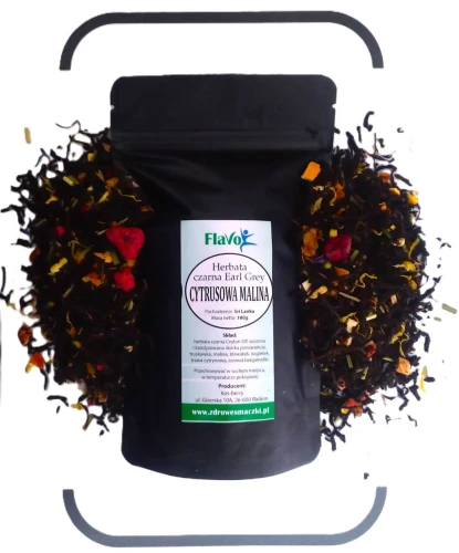HERBATA EARL GREY CYTRUSOWA MALINA  Ceylon OP 100G Premium