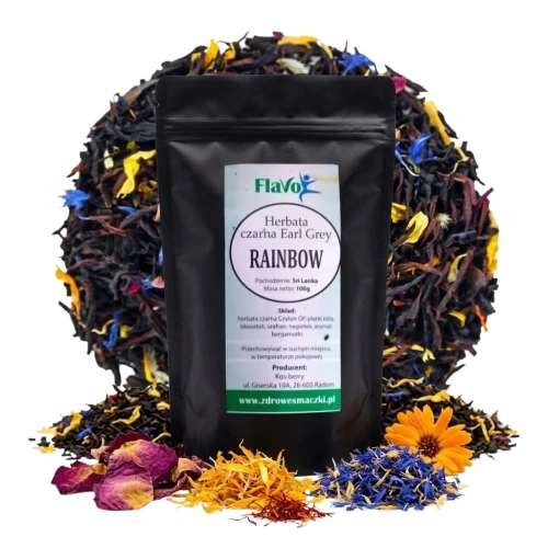 Herbata czarna Earl Grey Rainbow  Ceylon OP 100g Flavo