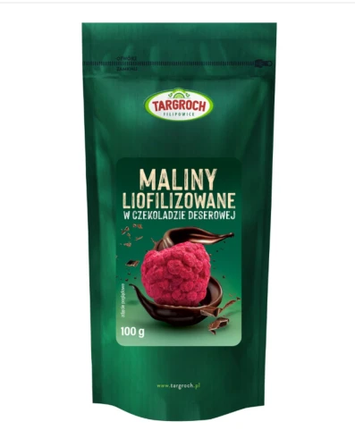 MALINY LIOFILIZOWANE w Czekoladzie  deserowej  100g 