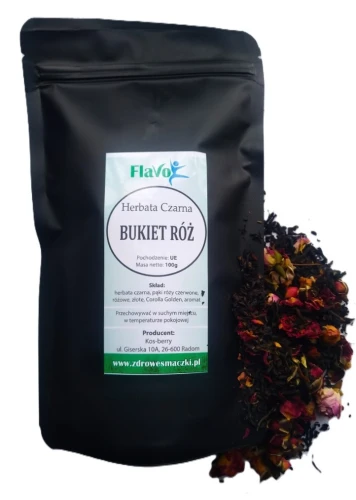 HERBATA CZARNA BUKIET RÓŻ 100G FLAVO