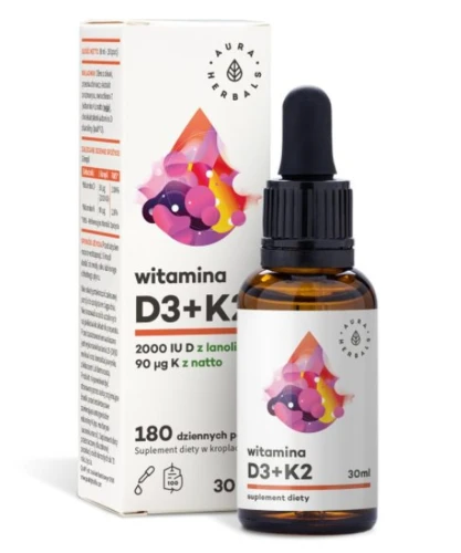 Witamina D3 2000 IU + K2, krople 30 ml