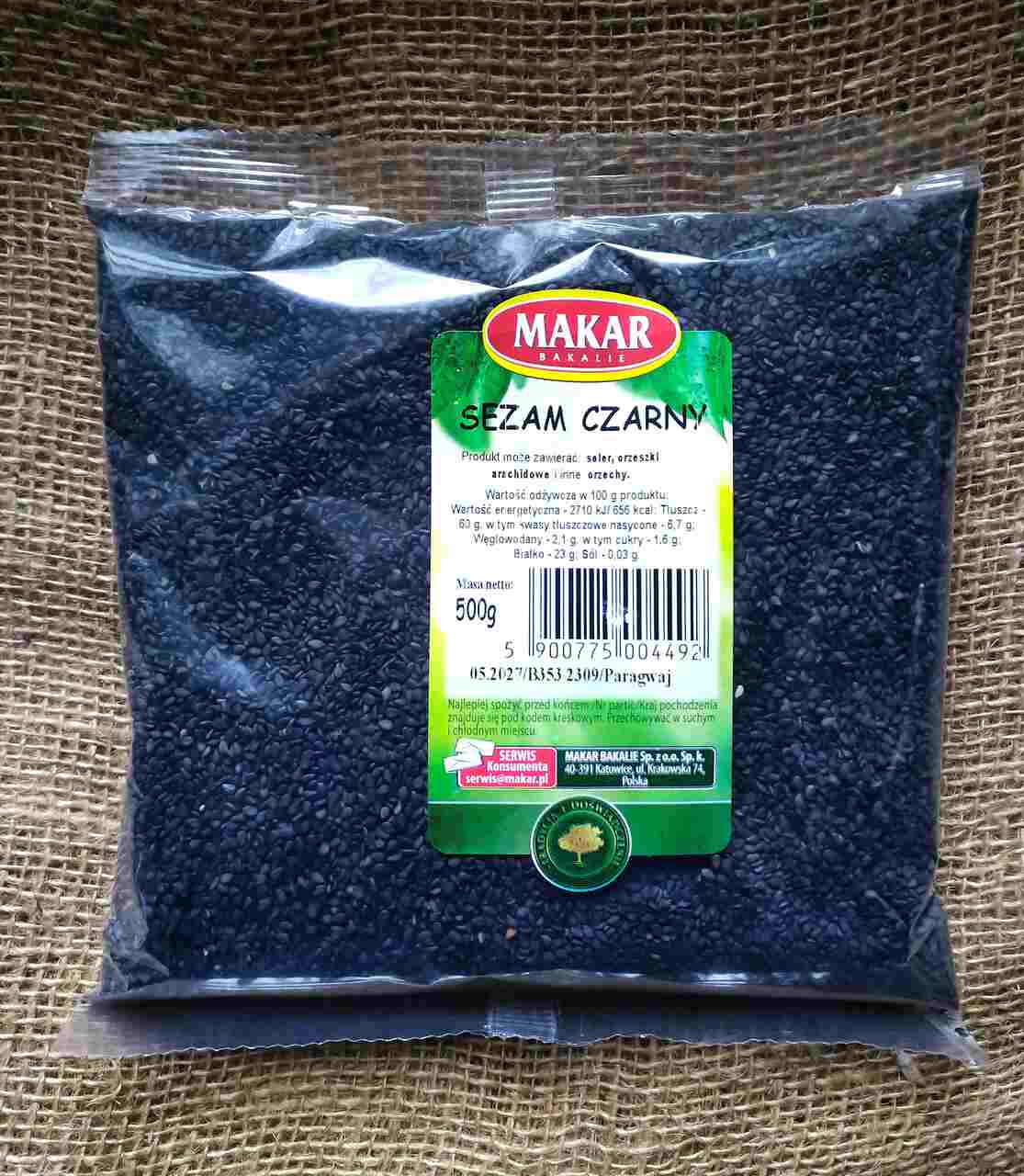 SEZAM CZARNY 500G MAKAR