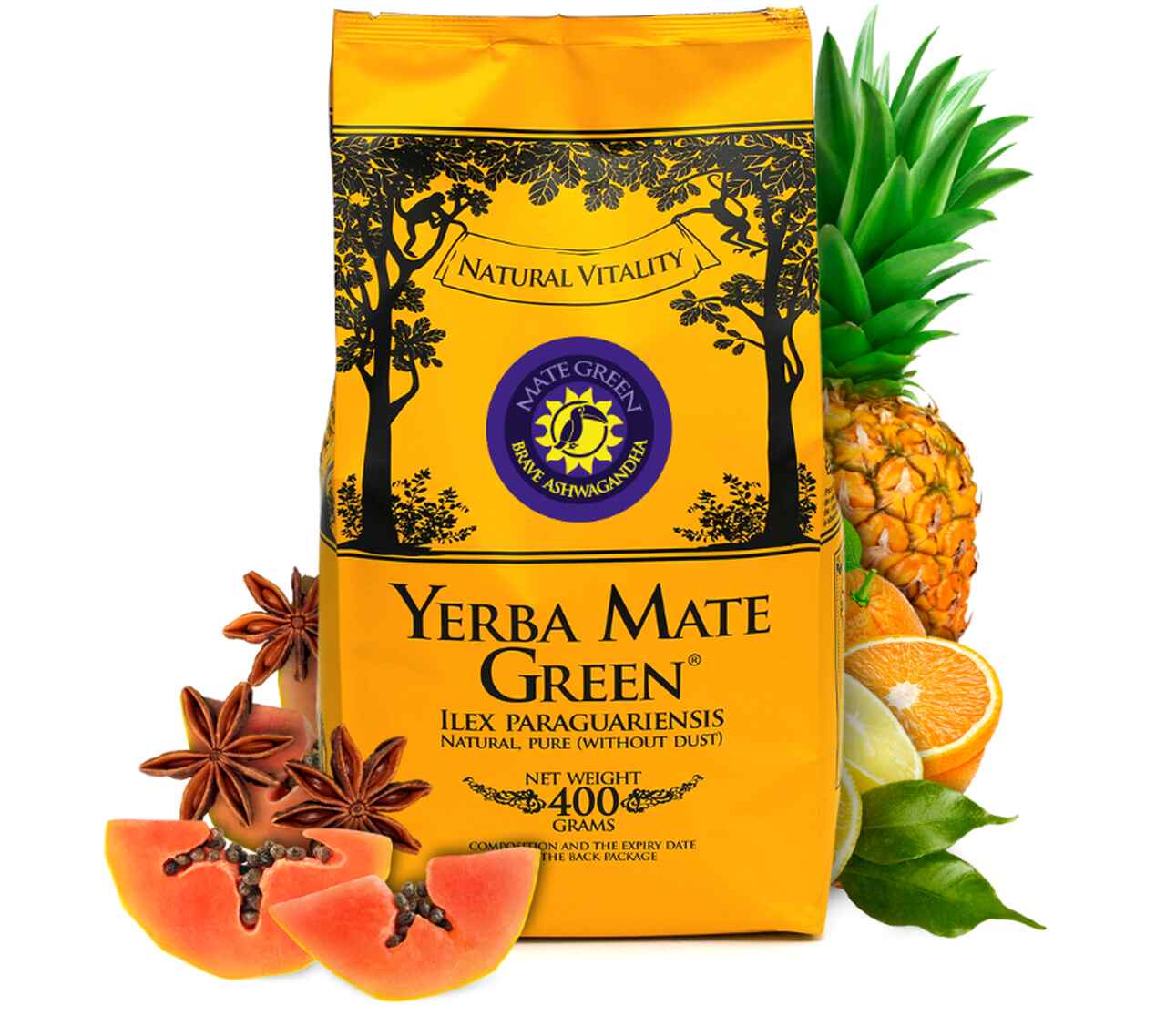 HERBATA YERBA MATE GREEN BRAVE ASHWAGANDA 400G