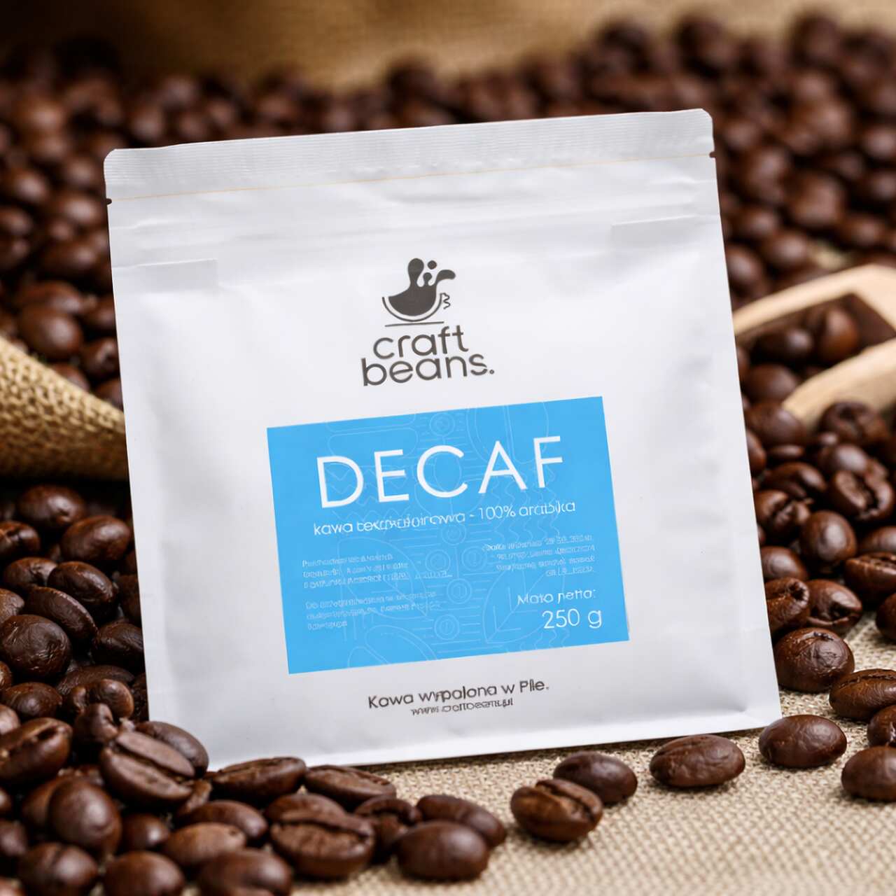 KAWA BEZKOFEINOWA DECAF ZIARNISTA 250G