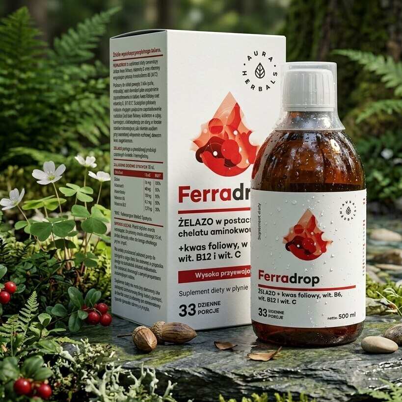 FERRADROP, żelazo + KWAS FOLIOWY, płyn 500 ml