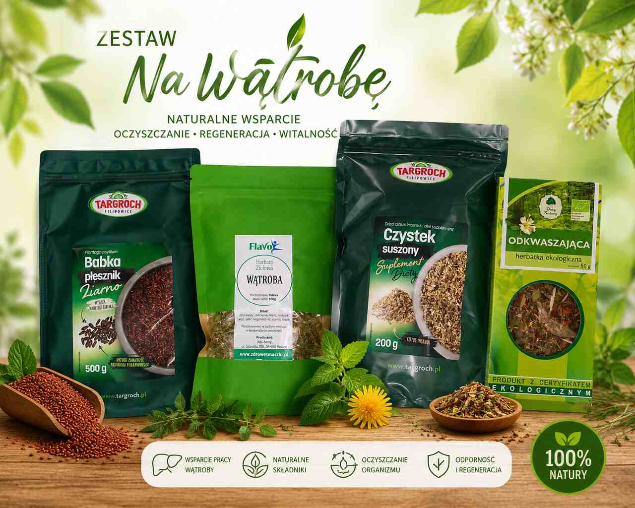 Zestaw "NA REGENERACJĘ WĄTROBY I OCZYSZCZENIE"